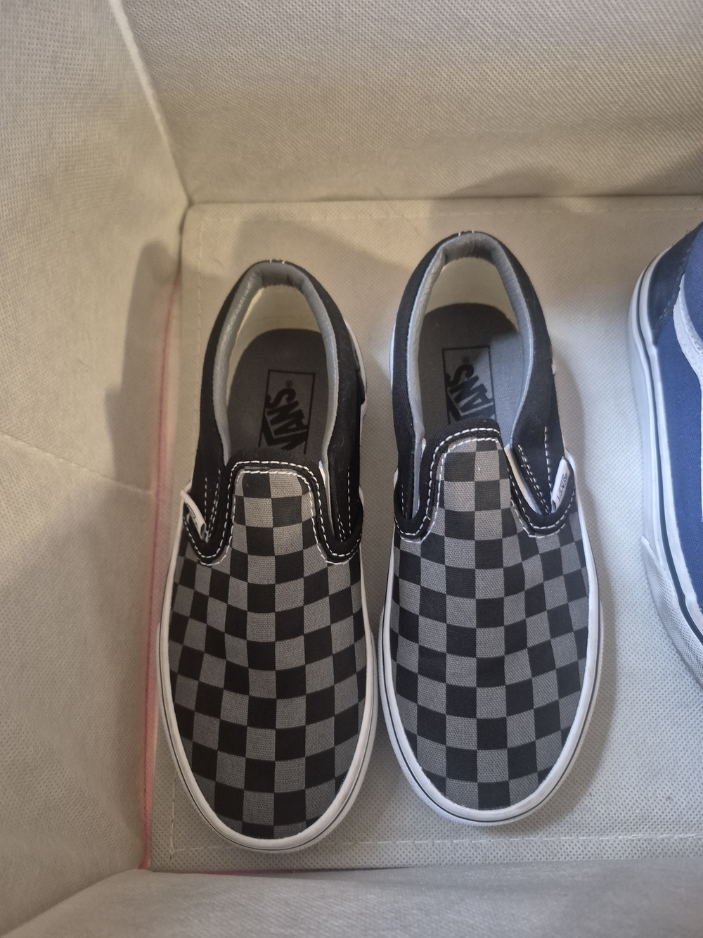 Vans Kids Classic Slip-On Checkerboard - Black/Gray